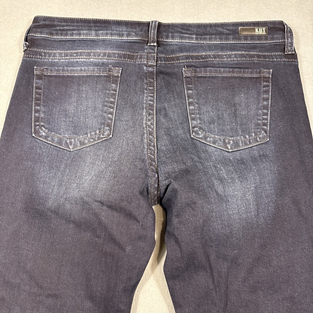 Kut from the Kloth Stevie Straight Leg WOMENS 14 Jeans Dark Wash Blue WHISKERS